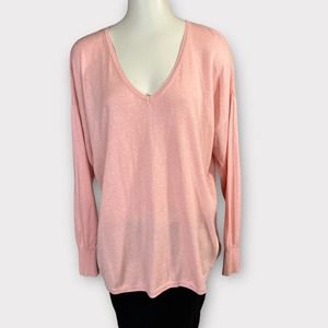 Margaret O'Leary (M) Sweater Cotton Light Pink Oversize V-Neck